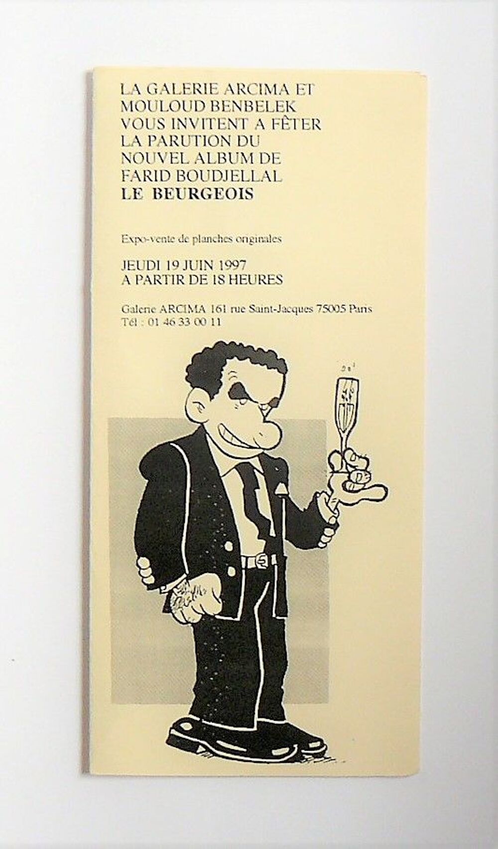 BOUDJELLAL : Invitation Galerie Arcima - 1997 