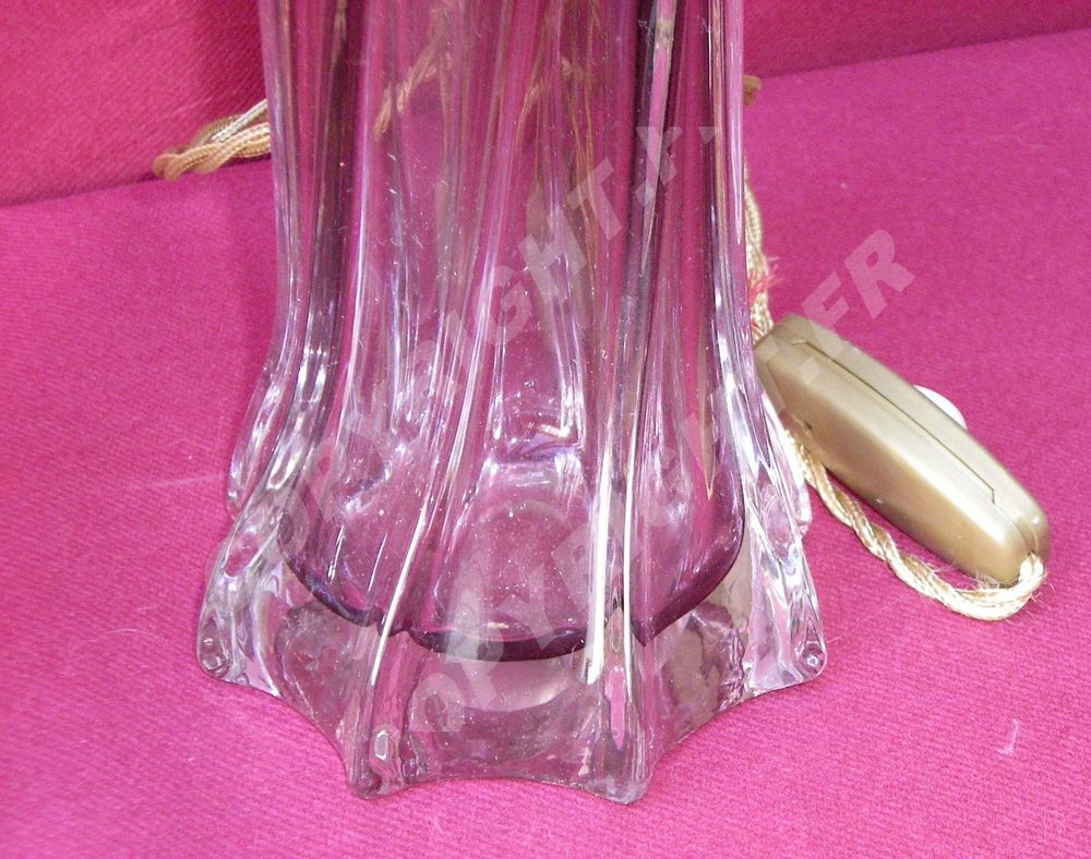 SCHNEIDER PIERRE ANCIENNE PAIRE DE LAMPE EN CRISTAL Décoration