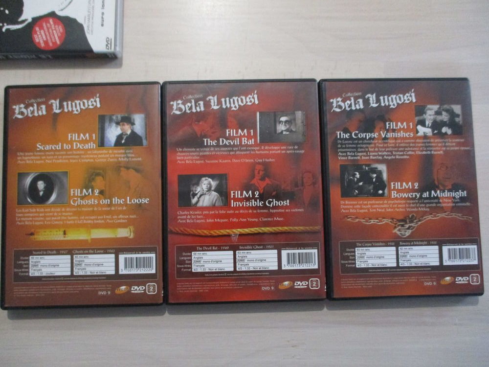 BELA LUGOSI 3 DVD FILM HAMMER HORREUR ANGLAIS DVD et blu-ray