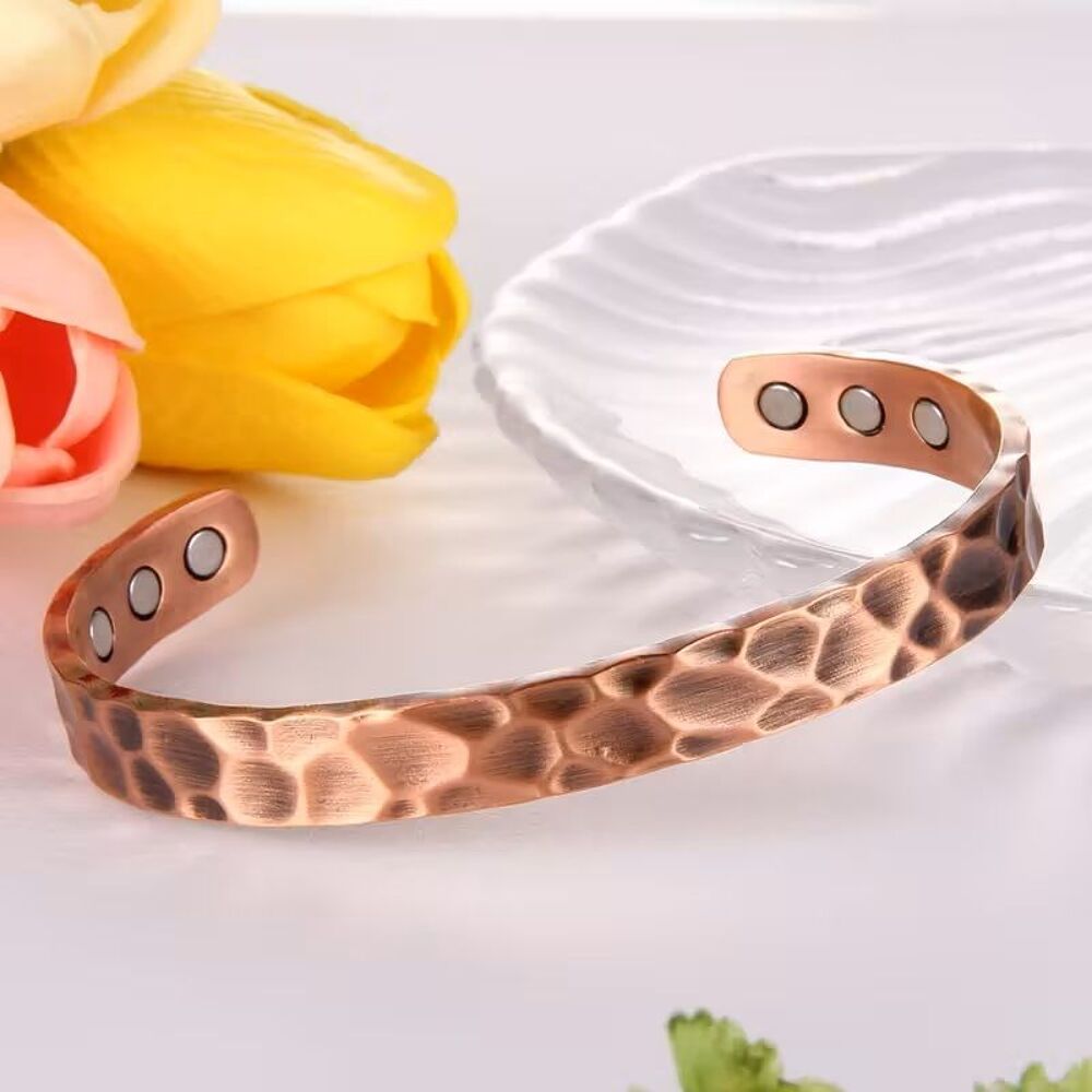 Bracelet en Cuivre pour Hommes, Design de Marteaux, avec 6 A Bijoux et montres