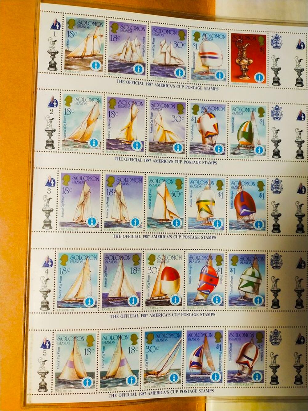 PLANCHE DE TIMBRE DES ILES SALOMON ANNEE 1987 