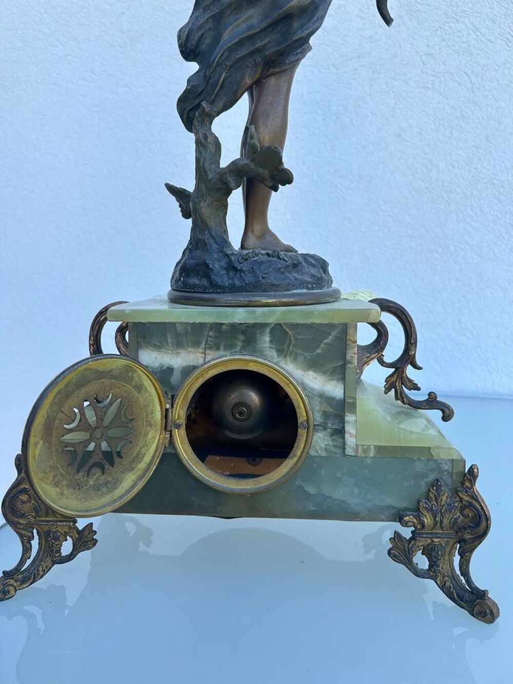 horloge avec statuette ancienne en marbre Bricolage