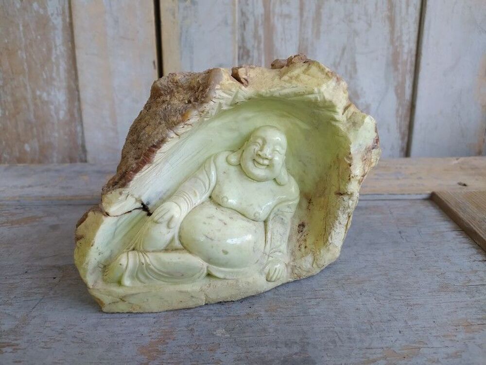 Sculpture Bouddha Pierre Dure Chine XX&egrave;me Chinese Carving 