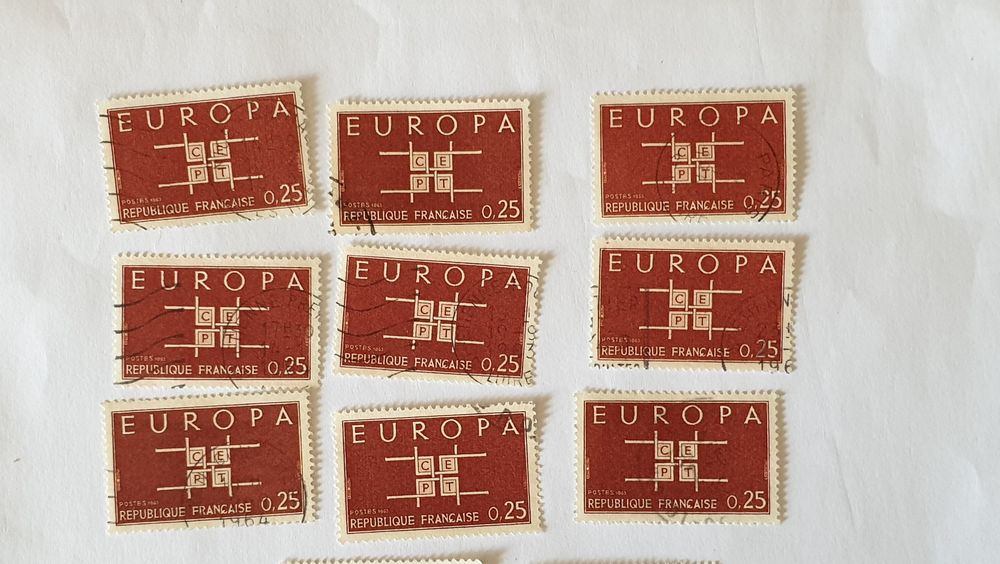 Timbre france europa 0.25 f 1963- lot 0.72 euro ou 0.08 euro 