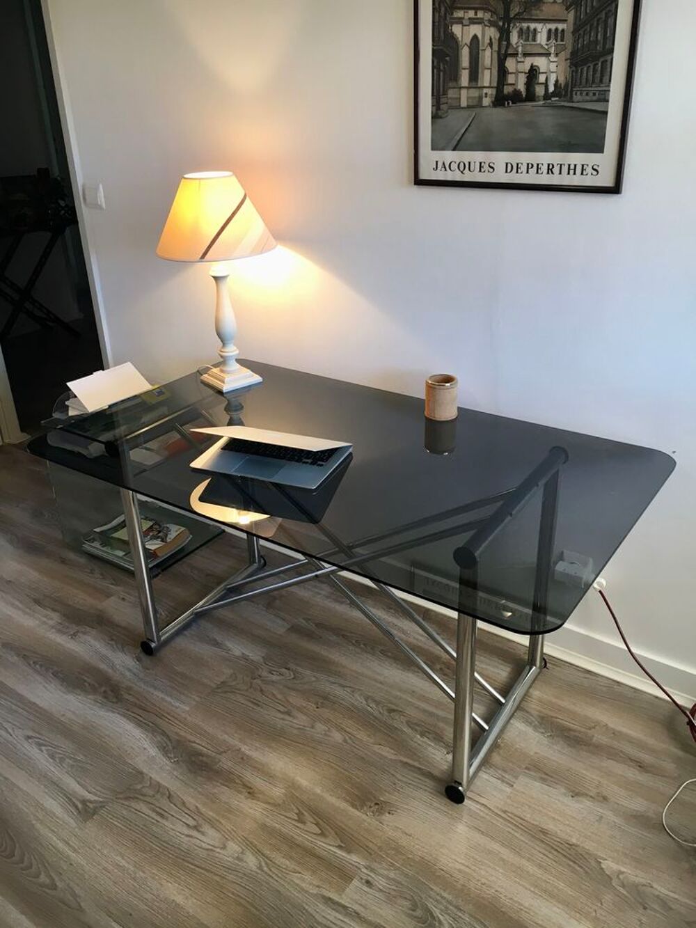 Bureau / table en verre et metal Meubles