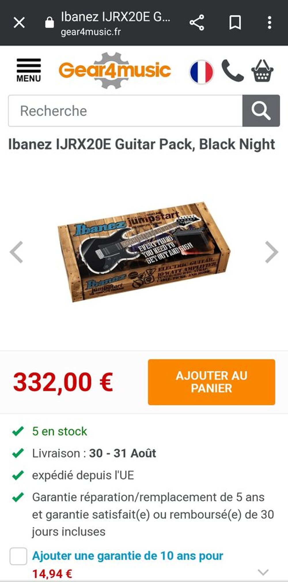 Pack ibanez guitare &eacute;lectrique debutant Instruments de musique
