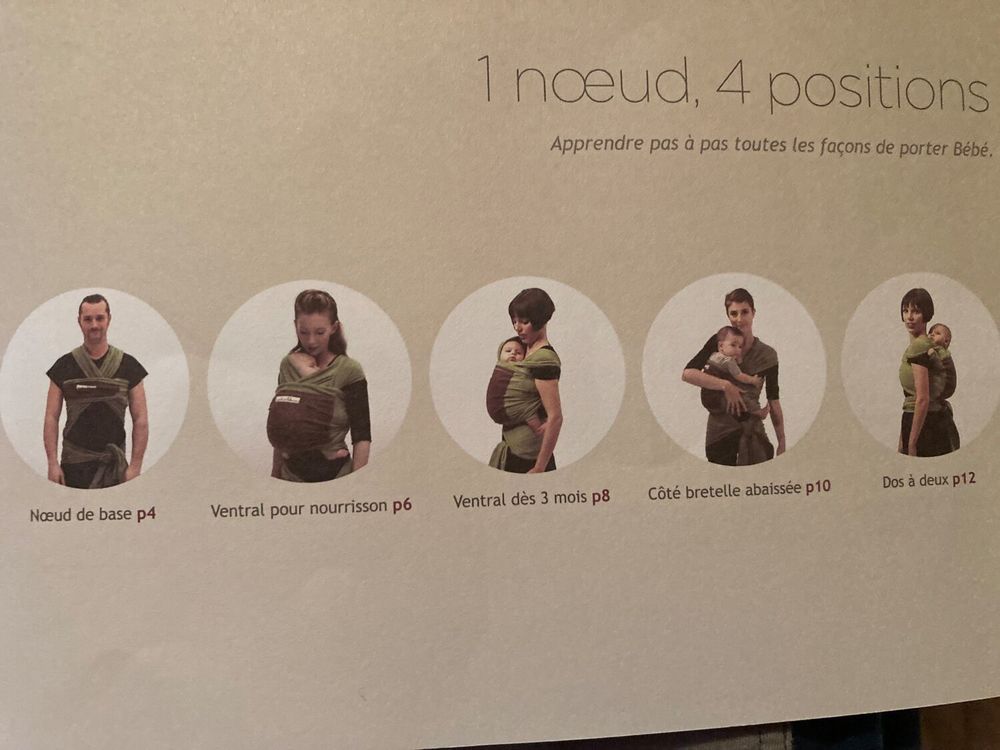 Echarpe de portage (&quot;Je porte mon b&eacute;b&eacute;&quot;). De 3,5 kg &agrave; 14 kg Puriculture