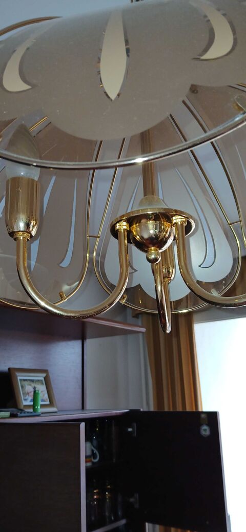 superbe lustre vintage en verre fum. Excellent tat. 50 Saint-tienne (42)