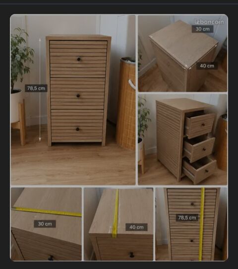 Commode bois clair 3 tiroirs Villers-Cotterêts (02)