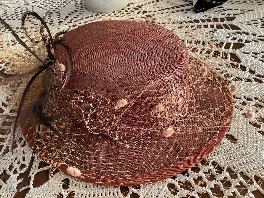 Magnifique chapeau neuf, plume et voilette Vêtements