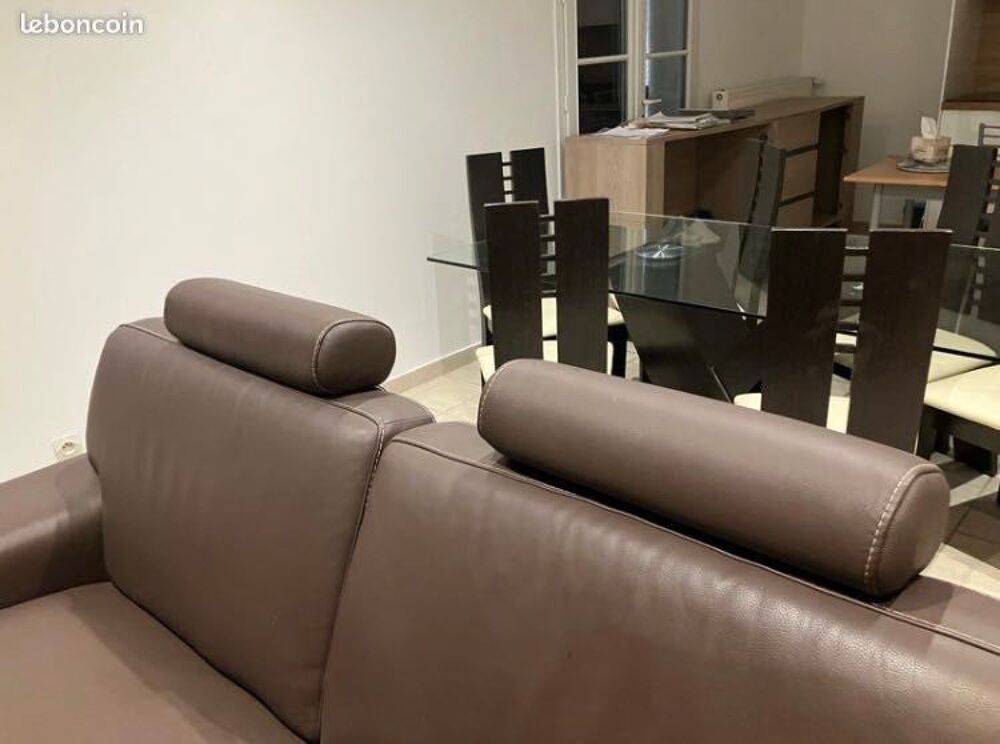 fauteuil et canap&eacute; cuir pleine fleur chocolat style contemporain Meubles