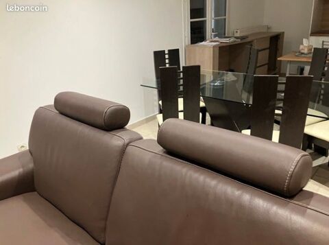 fauteuil et canapé cuir pleine fleur chocolat style contemporain 390 Montigny-sur-Loing (77)