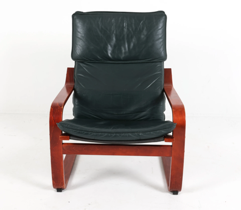 Fauteuil scandinave POÄNG en cuir vert sapin IKEA 450 Malataverne (26)