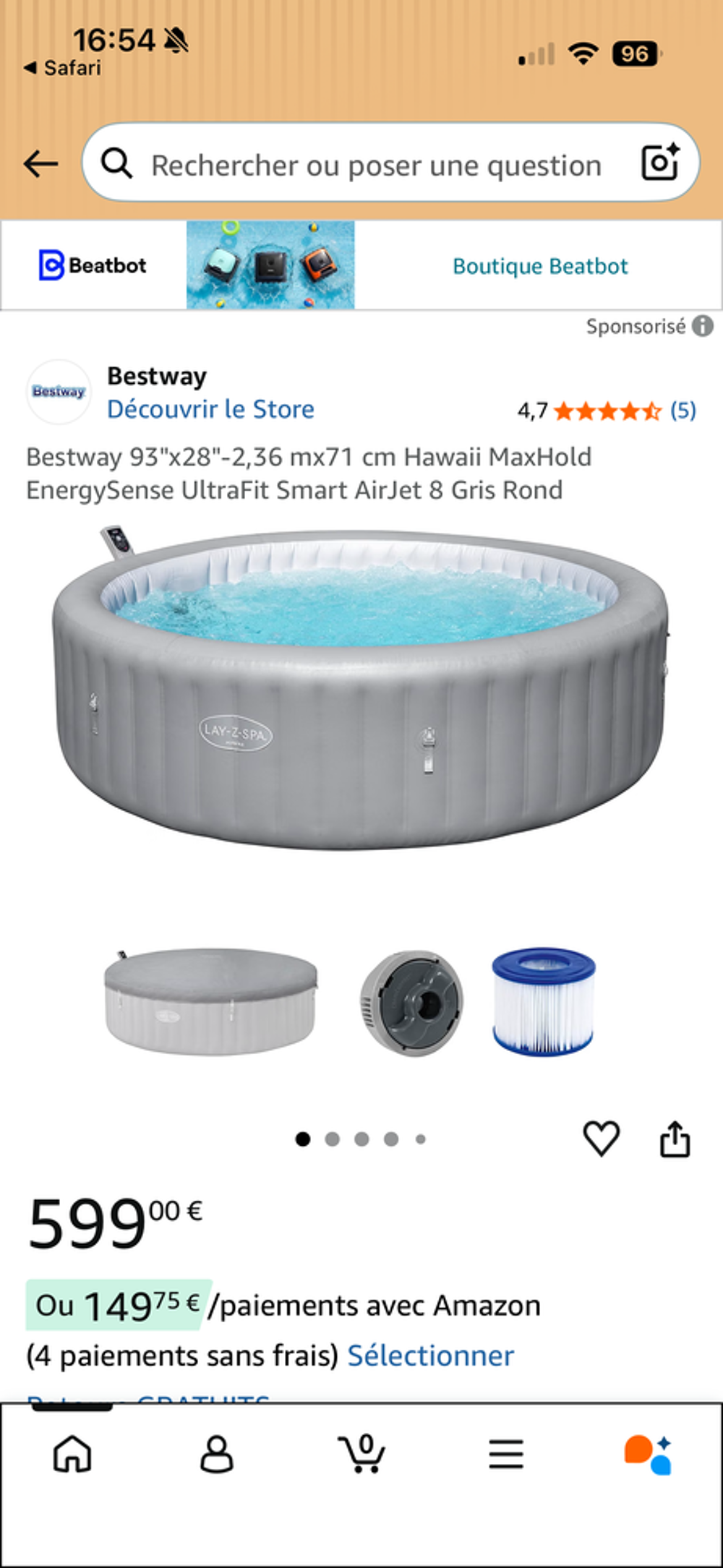 Jacuzzi bestway 6/8 places Jardin