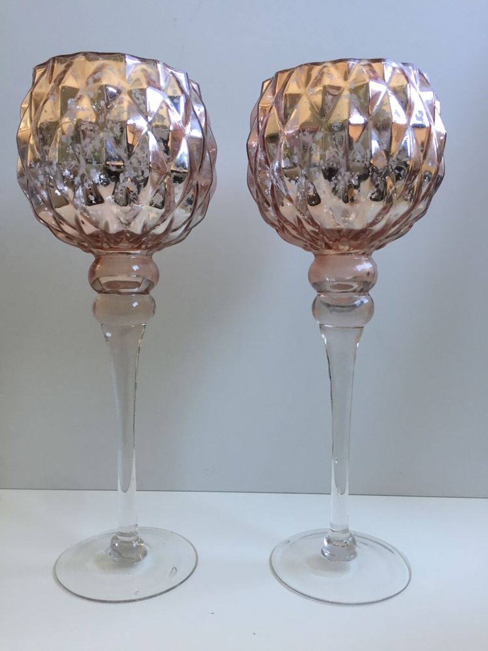 Photophores Vases Bougeoirs sur Pied Fa&ccedil;on Mercuris&eacute; Iris&eacute; R Dcoration