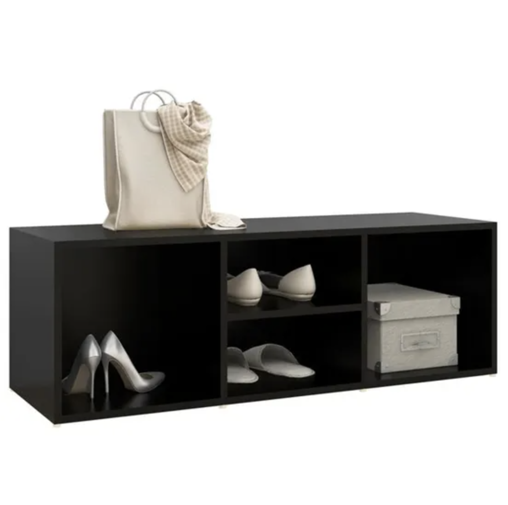 - Banc &agrave; chaussures - Noir 105x35x35cm Meubles