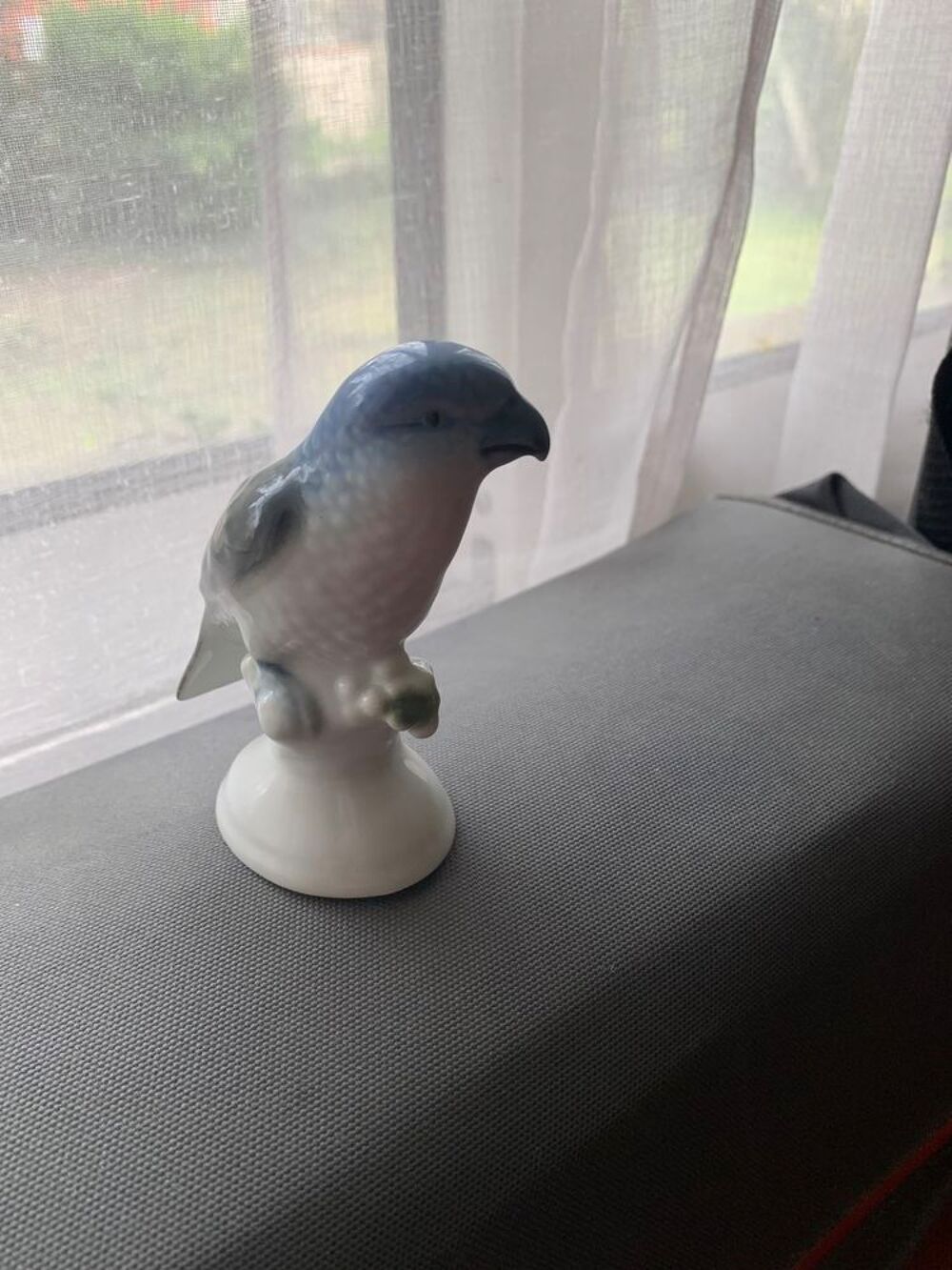 Figurine Perruche Oiseau bleu de Porcelaine 