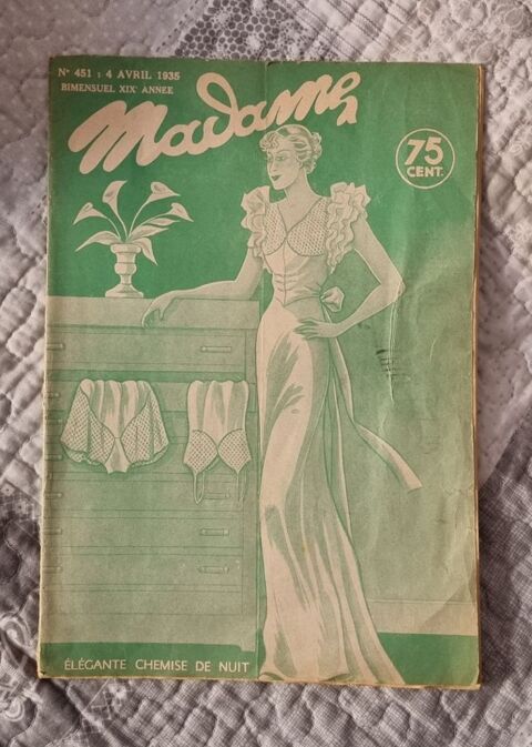 Revue de mode vintage  Madame  - 4 avril 1935 35 Aix-les-Bains (73)