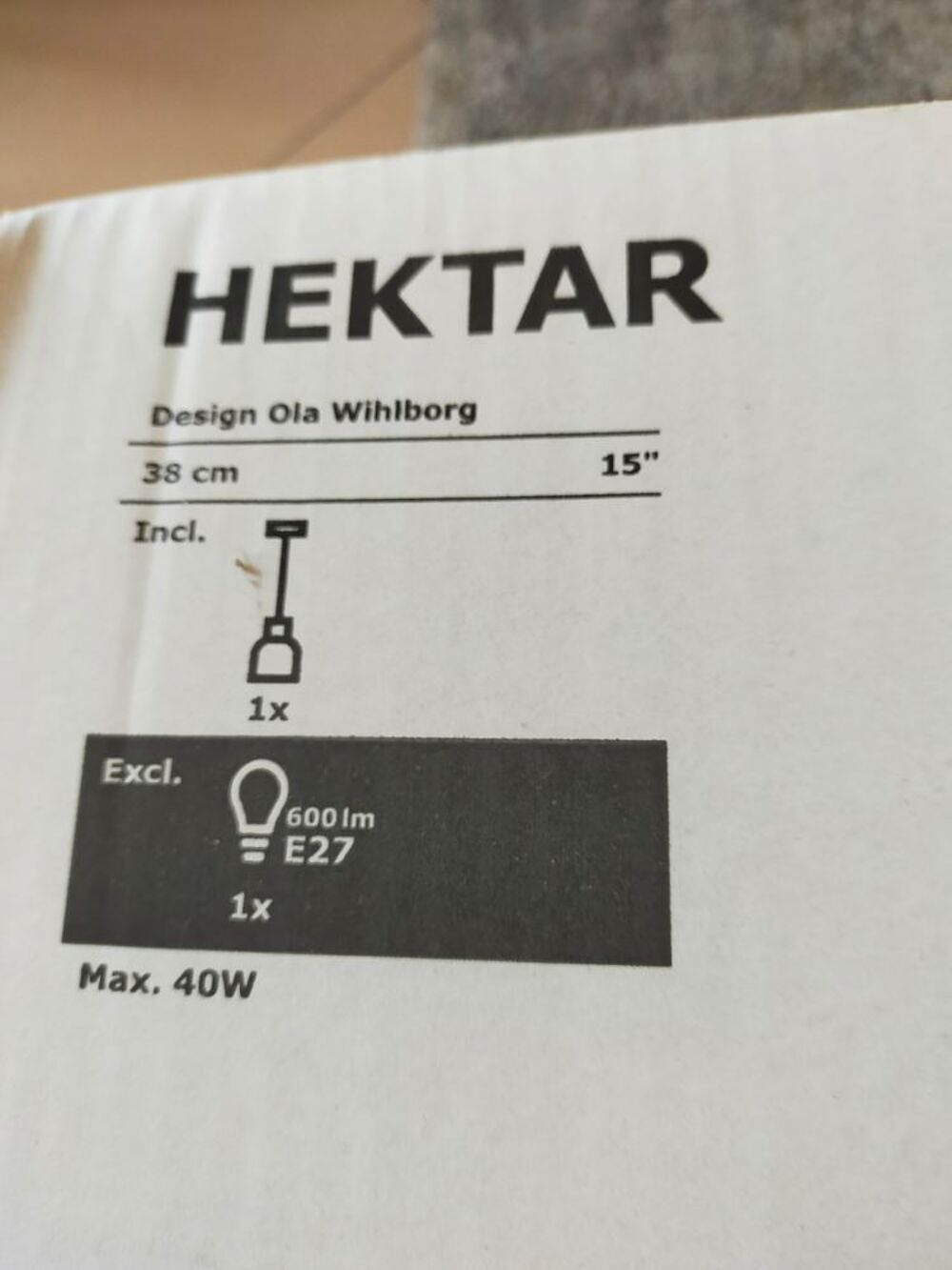 Suspension HEKTAR avec ampoule de chez IKEA Dcoration