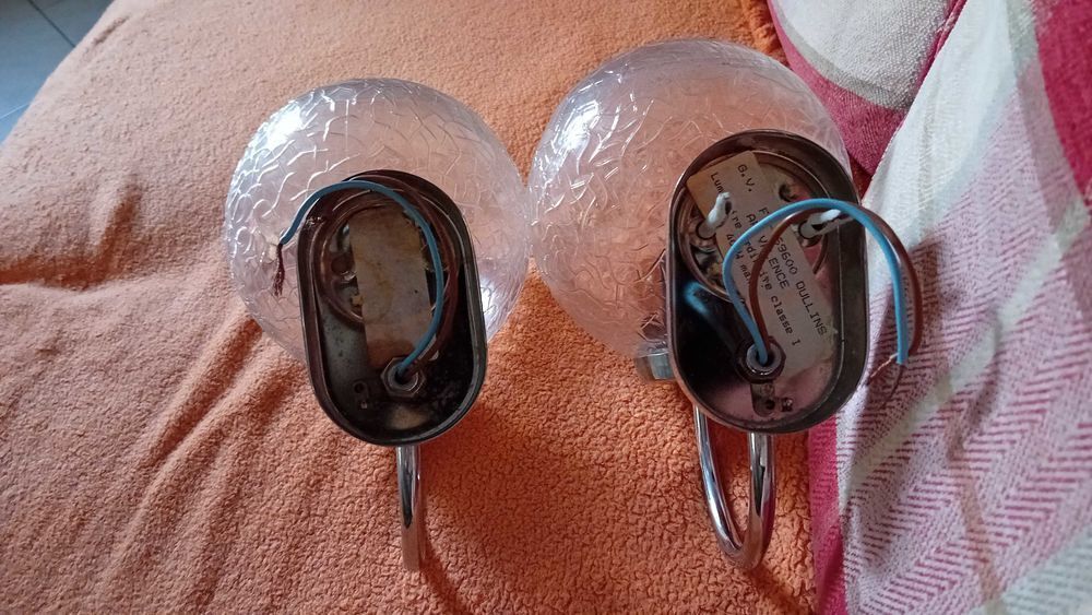 Paire d appliques boules et chrome 70'S Décoration