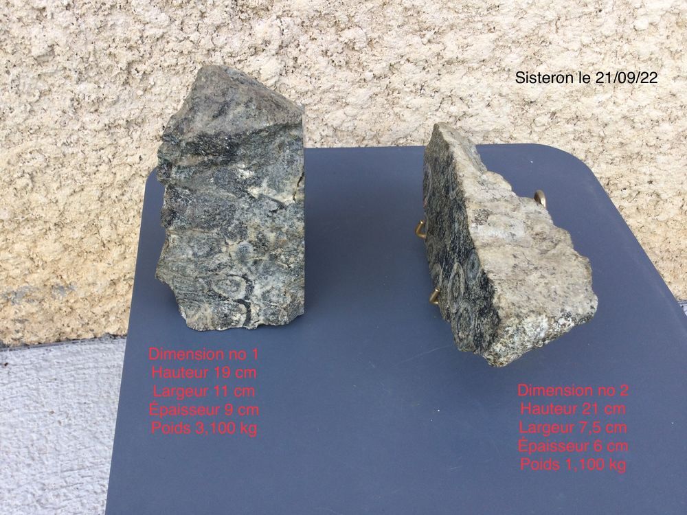 2 pierres diorite orbiculaire de corse 