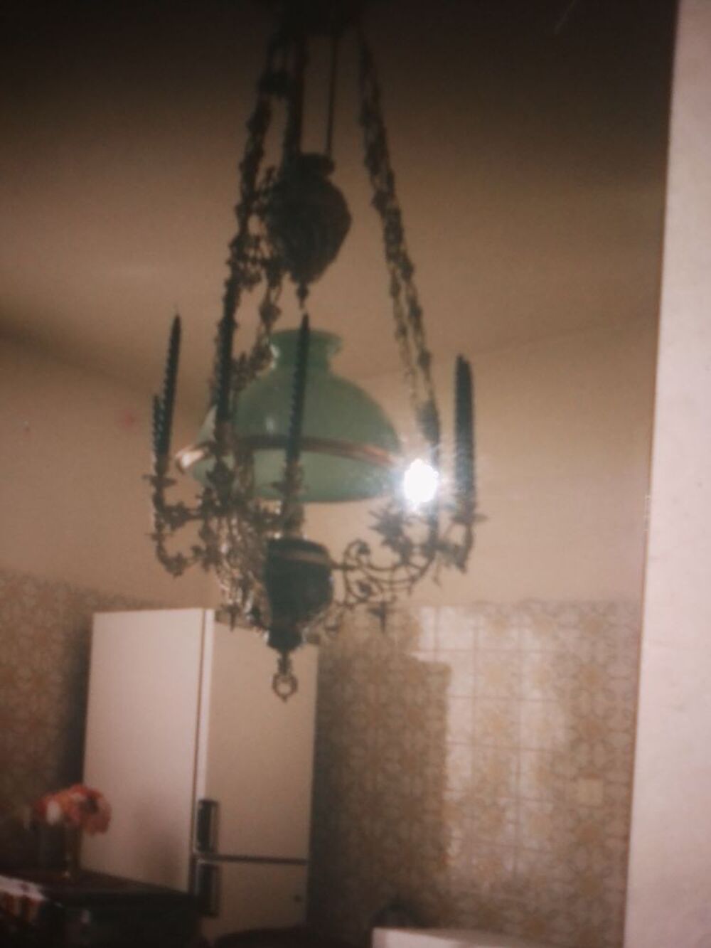 lustre ancien en bronze 