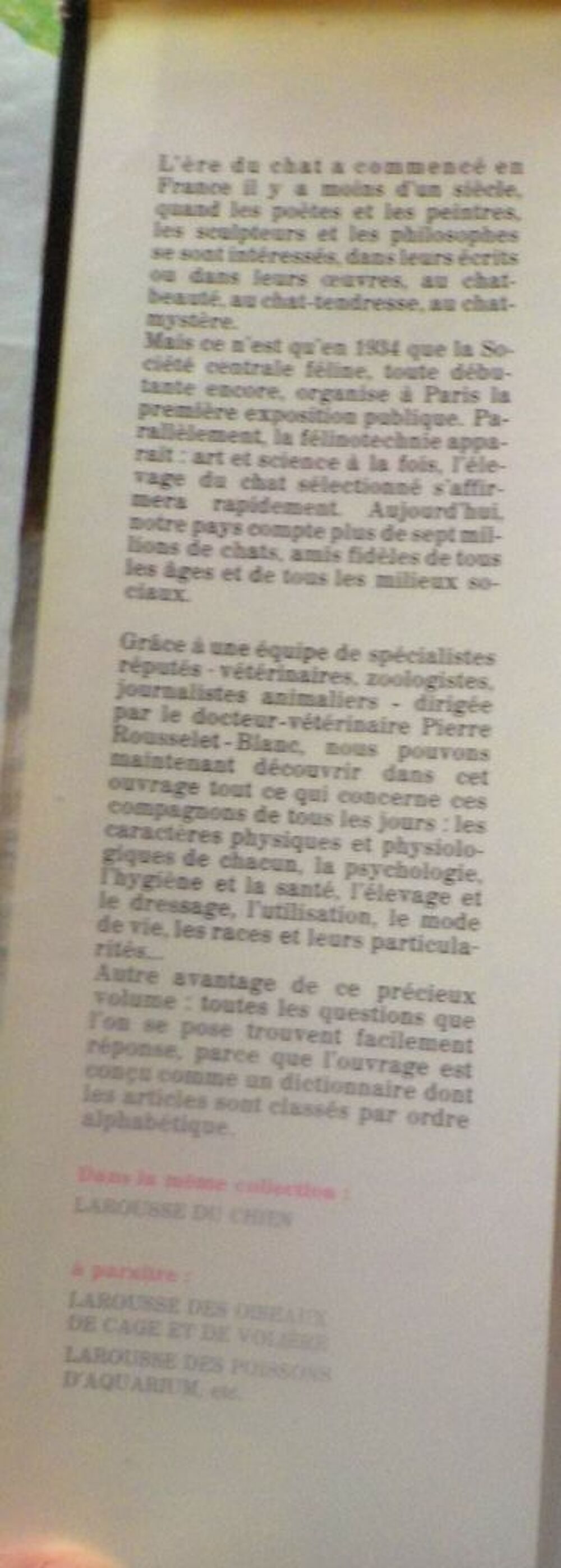 LAROUSSE DU CHAT Livres et BD