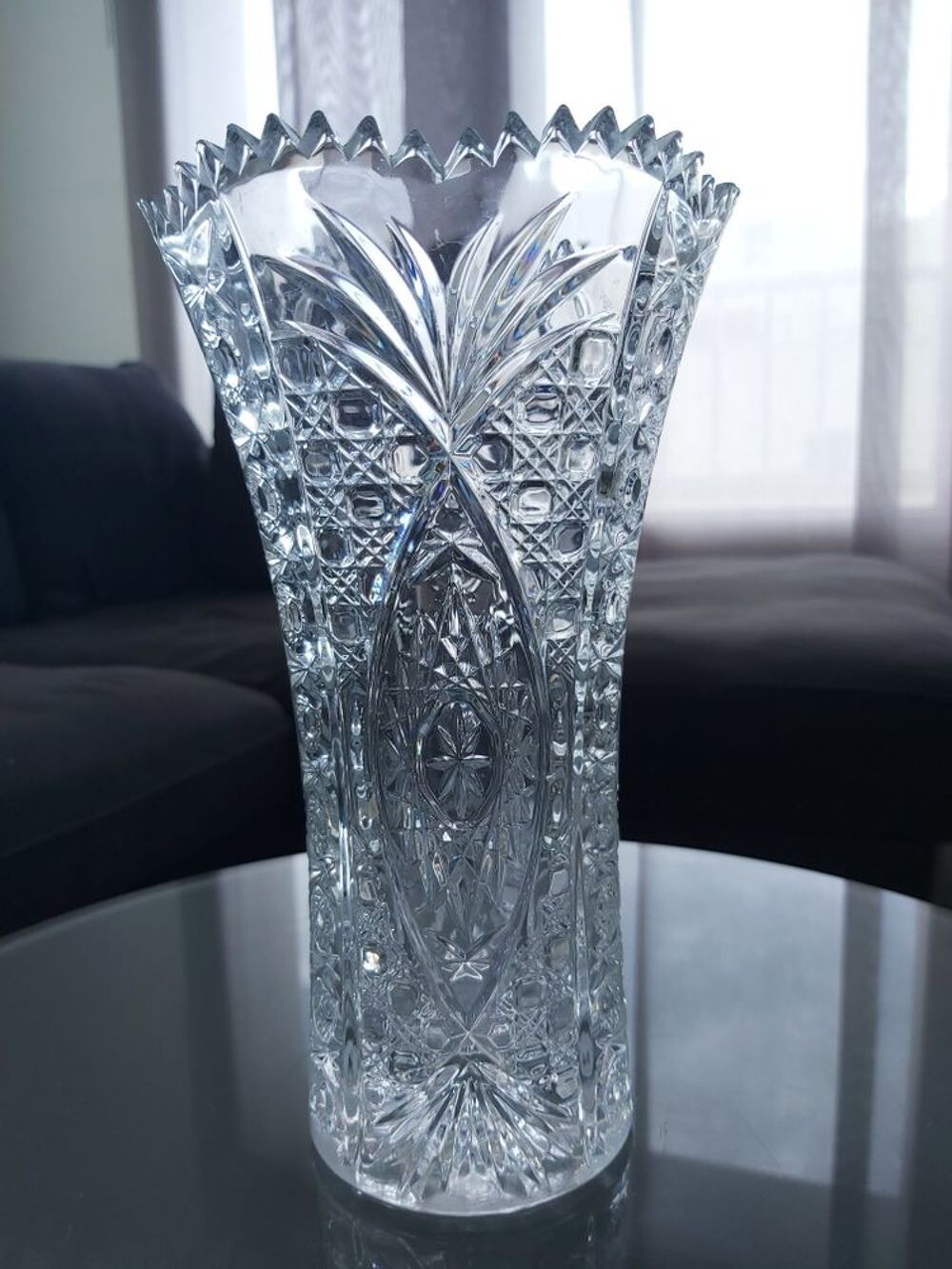 magnifique vase en cristal vintage Dcoration