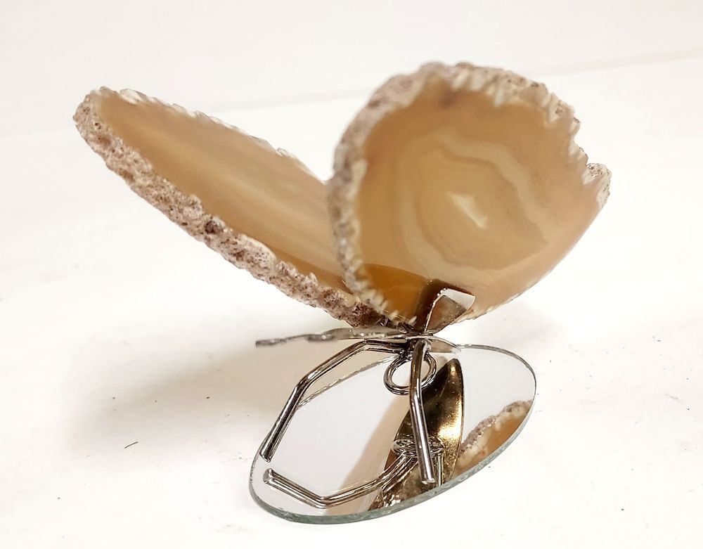 Papillon avec ailes en tranche d'agate Décoration