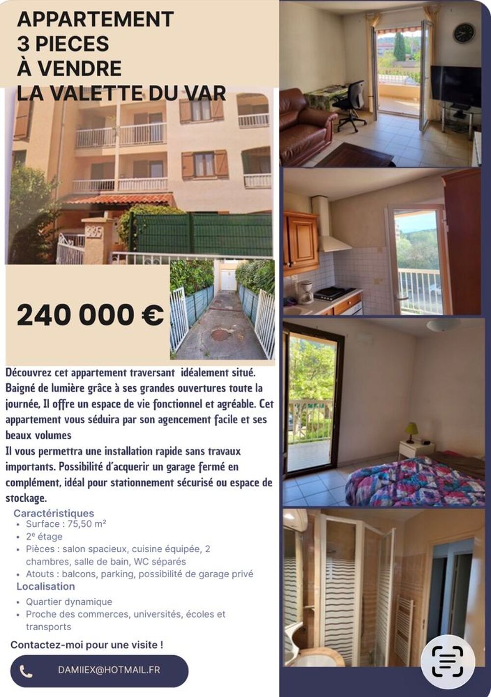 Appartement 3 pièces 78 m² · à La Valette-du-Var · 78 m² · 240 000 €