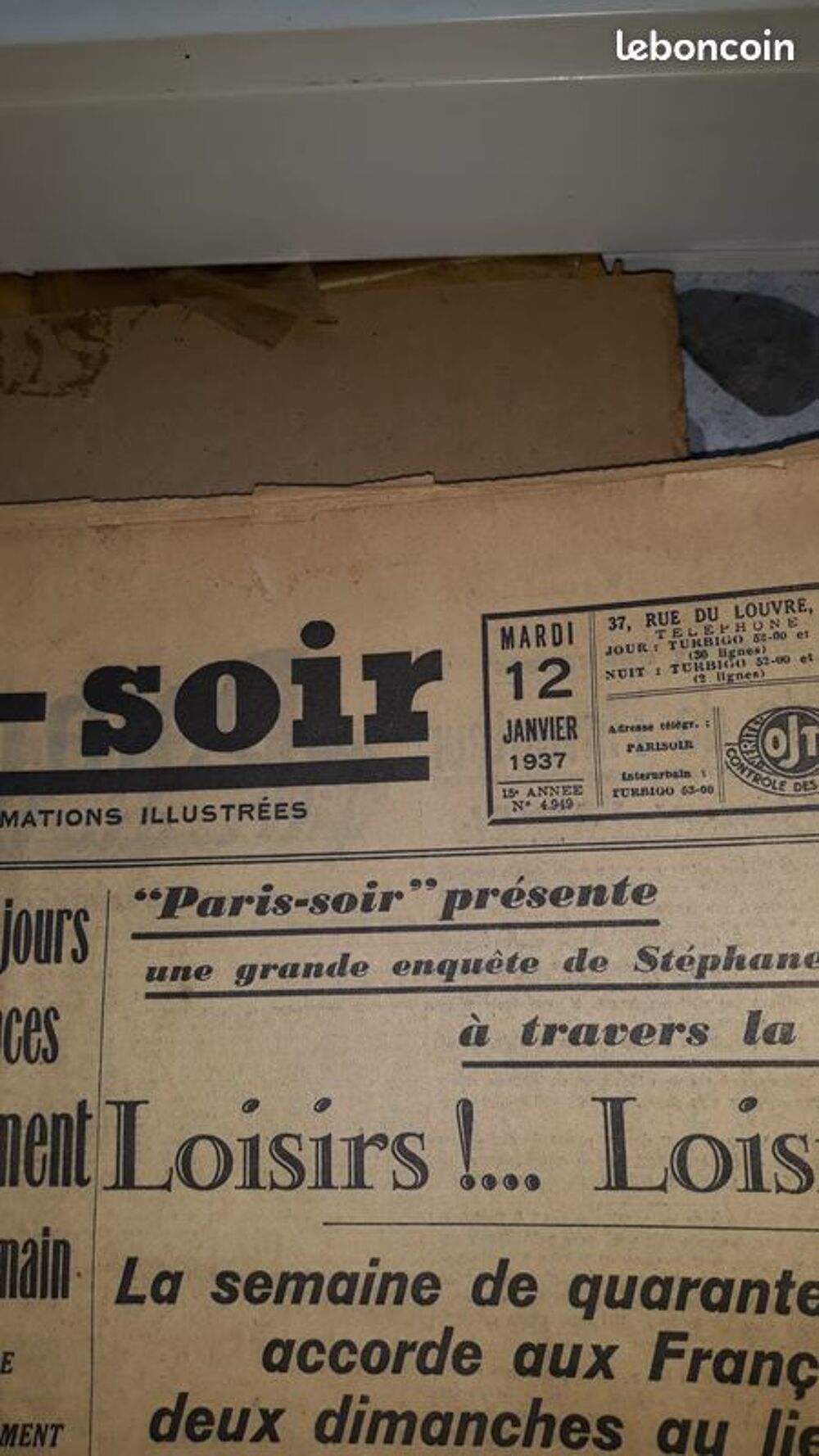 journaux ann&eacute;es 30 divers titres 