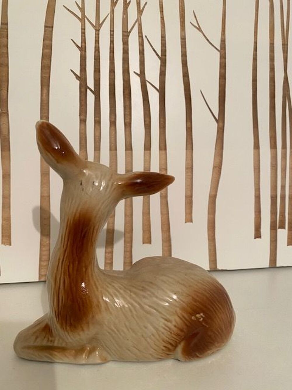 Biche decorative en c&eacute;ramique,faience Décoration