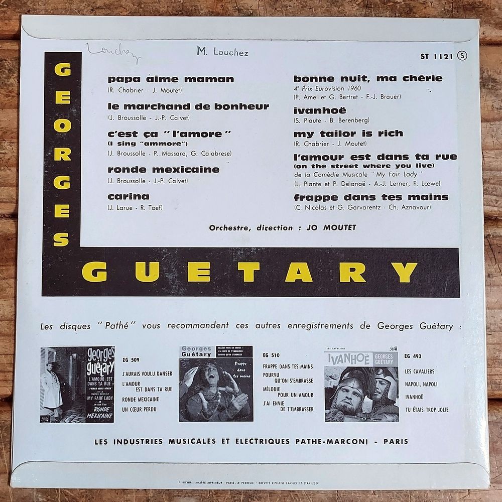 GEORGES GUETARY -33t/25cm- PAPA AIME MAMAN-IVANHO&Eacute;-BIEM 1960 CD et vinyles