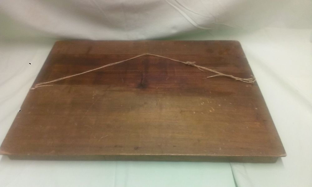 Tableau breton pyrograv&eacute; sur bois et peint Décoration