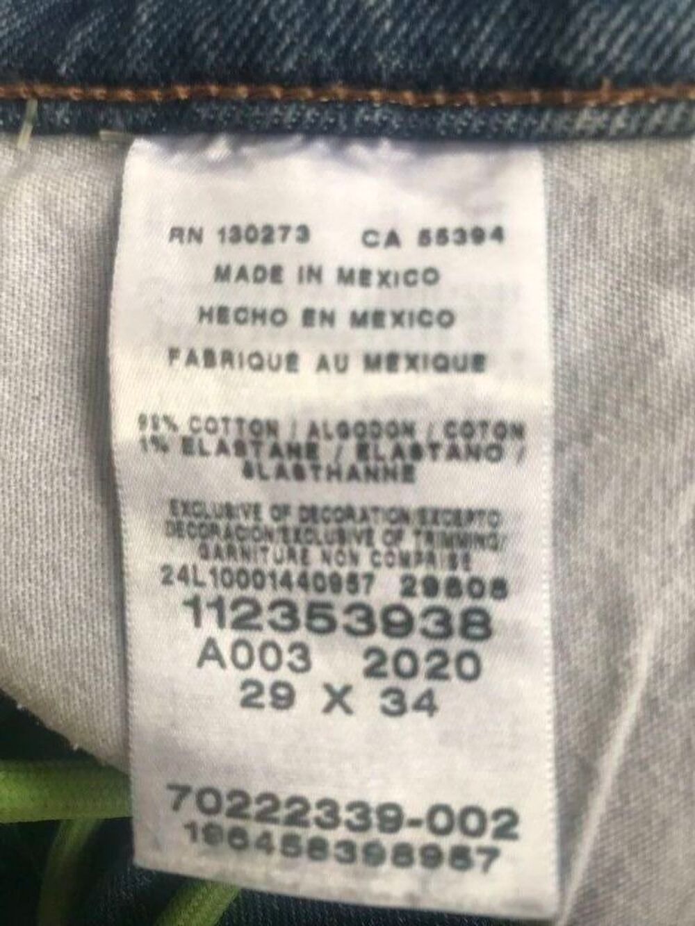 LEE Jeans ORIGINAL !! 29 x 34 ( taille am&eacute;ricaine ! ) Vêtements