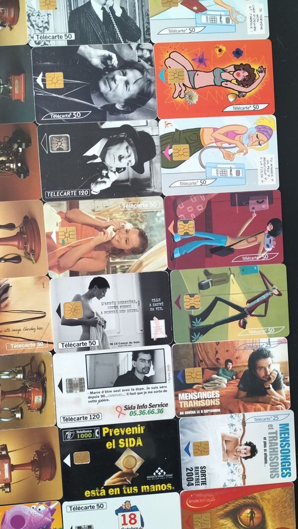 120 cartes t&eacute;l&eacute;phoniques vintage 