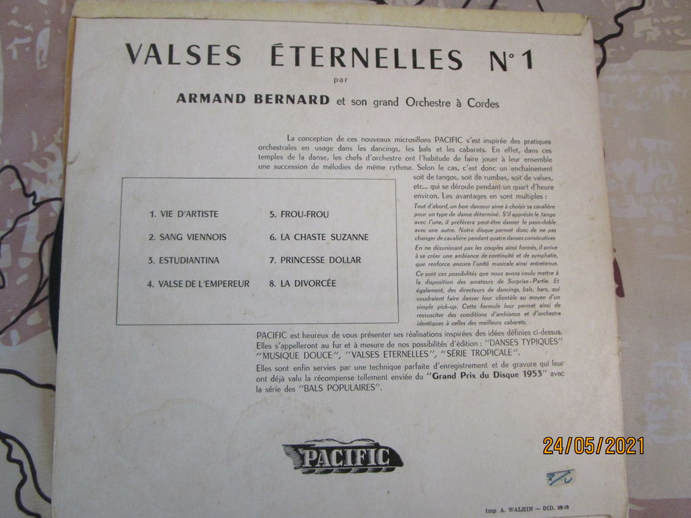 disque vinyle album n&deg;1 "VALSES ETERNELLES" d'Armand Bernarc CD et vinyles