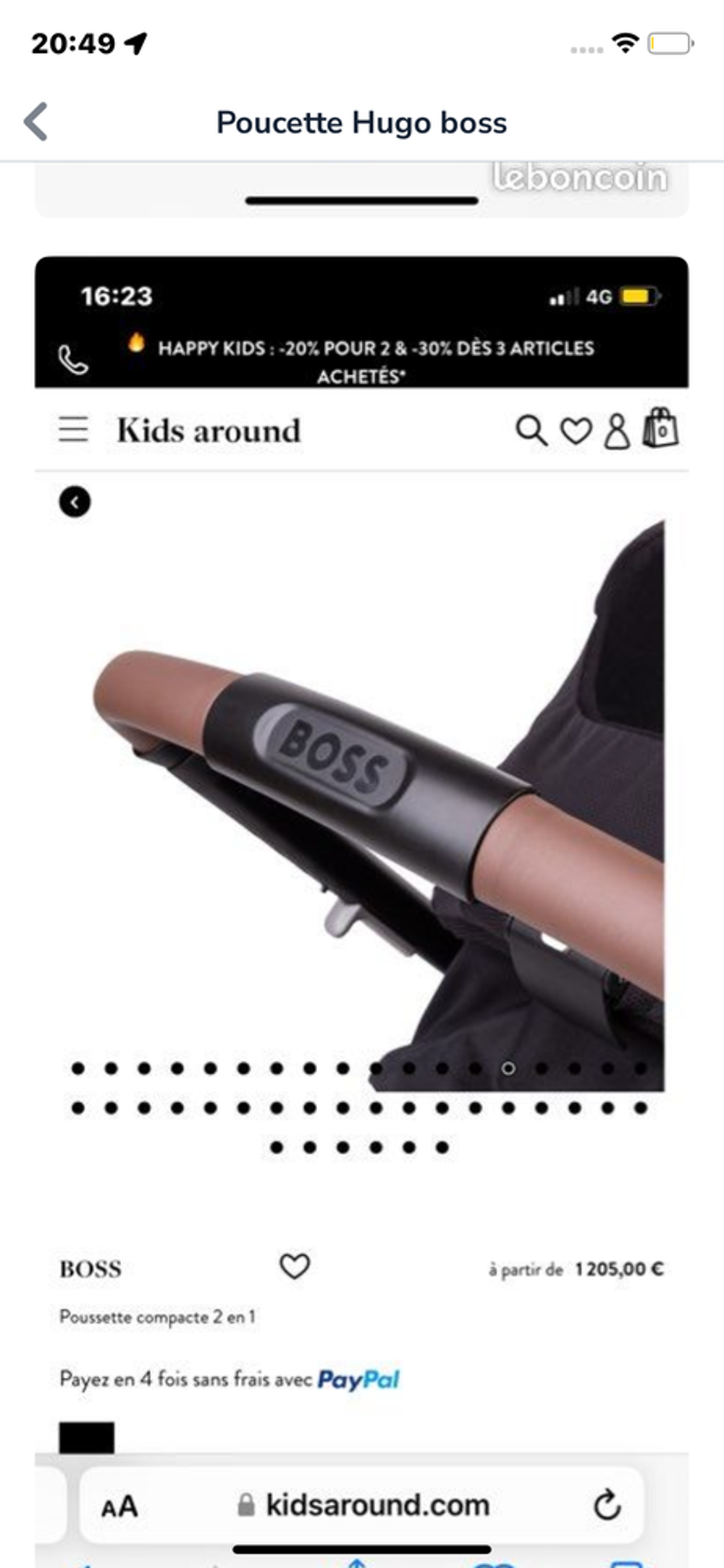 Poucette Hugo boss Puériculture