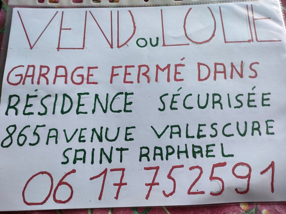 Location Parking/Garage garage fermé Saint-raphaël