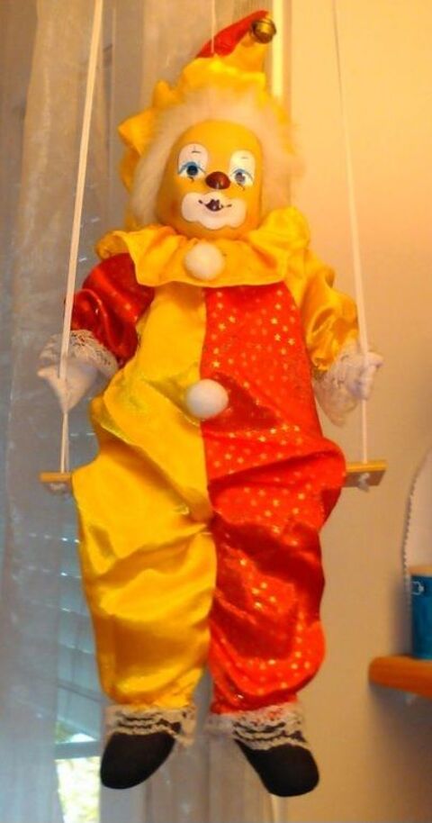 Marionnette � fil artisanale, clown 55cm Fosses (95)