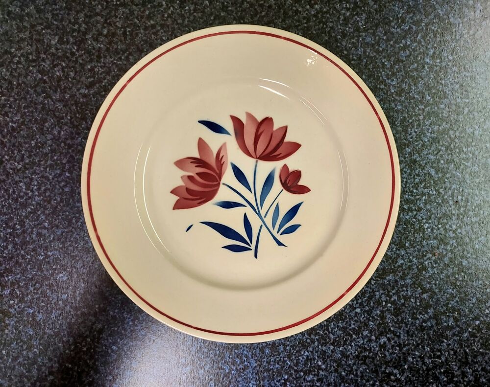 Assiette plate Badonviller fleurie Cuisine