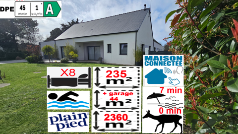  Plain-pied 8 chambres au calme à 7 minutes des plages Maison - 12 pièce(s) - 234 m²