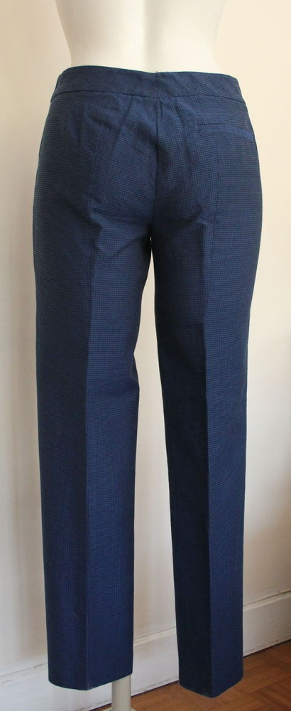 Pantalon bleu pied de poule noir VALENTINO T.36 Vêtements