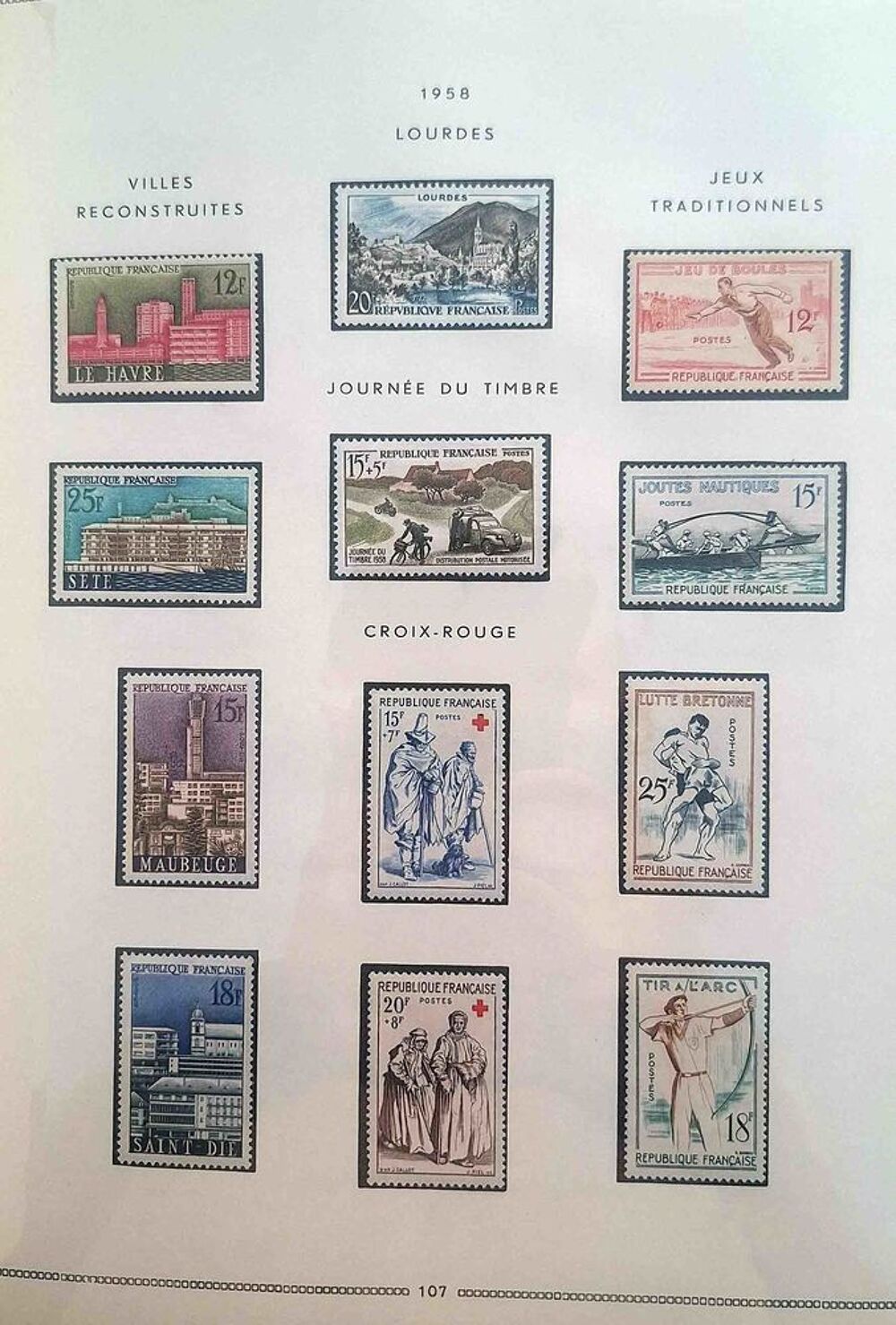 S&eacute;rie de timbres de collection de France G12 