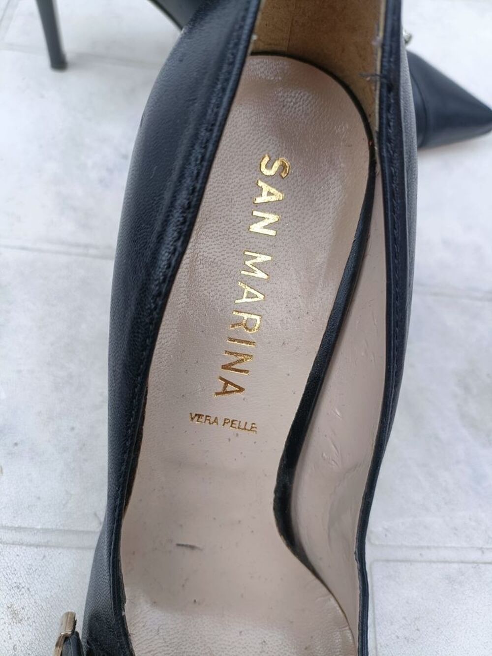 Escarpins noir "San Marina" et "pointure motif panth&egrave;re P36 Chaussures