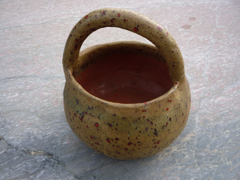 Ancien Pot Pichet c&eacute;ramique gr&eacute;s sign&eacute; OREZZA (Corse) (G) Dcoration