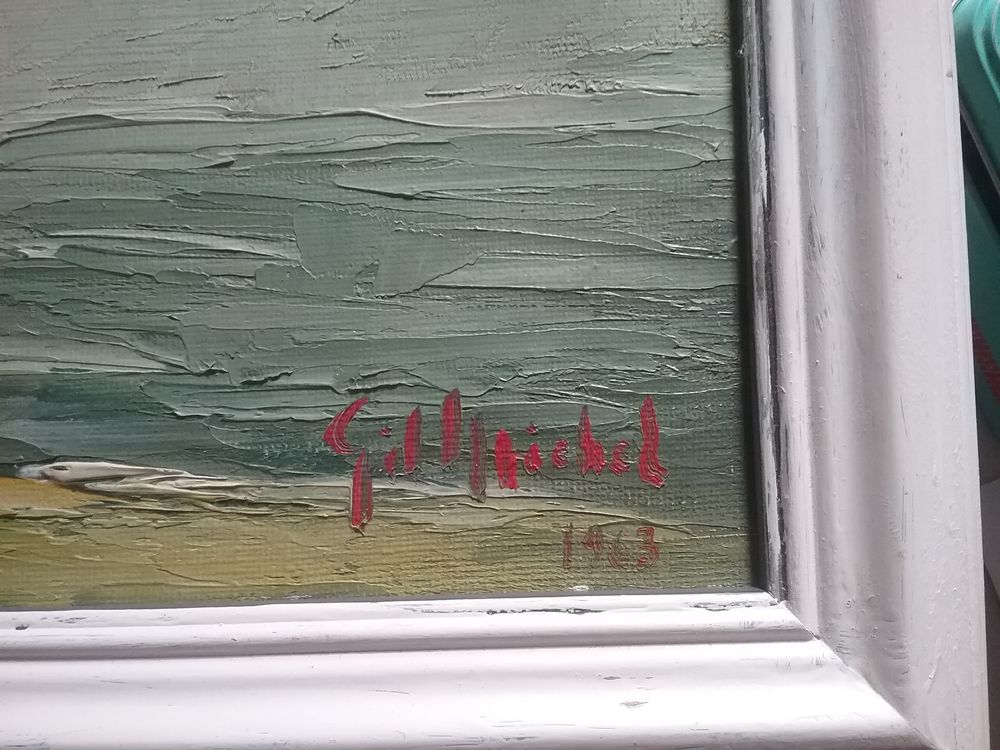 une toile peinte a la main sign&eacute;e beau paysage
Décoration