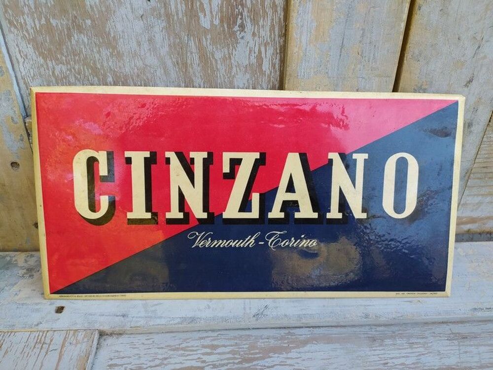 Ancienne Plaque Glacoide Cinzano Vermouth- Torino Milan 