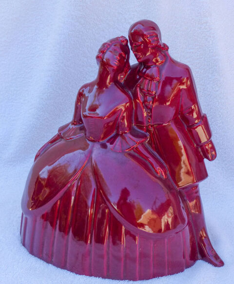 Sculpture cramique Art Dco Couple romantique 410 Agen (47)
