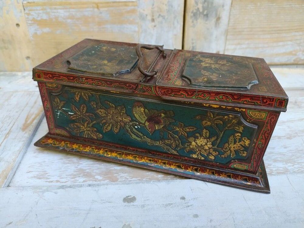Ancienne Boite Biscuits T&ocirc;le Publicitaire Huntley Palmers 